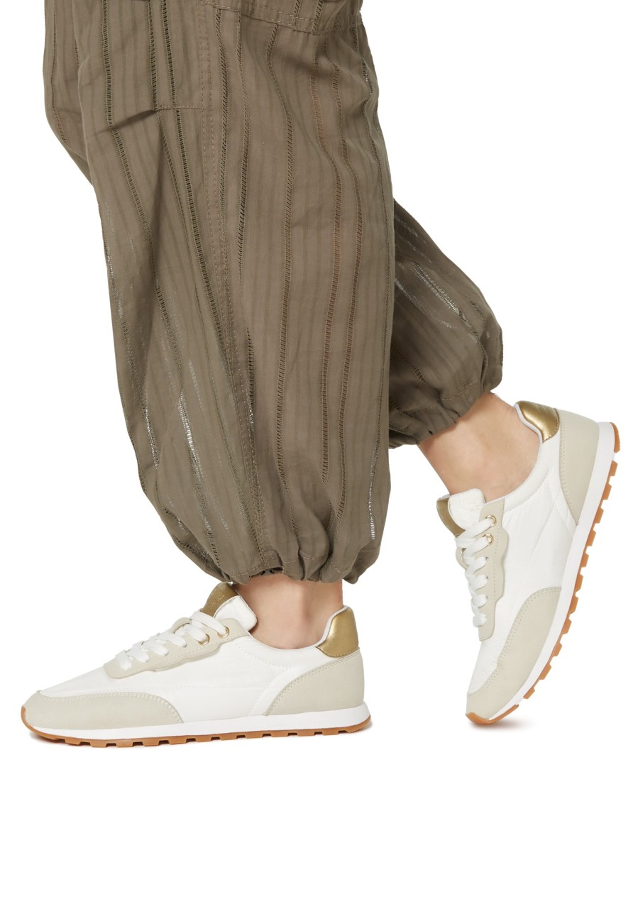 Online Feder. - Sneakers Aus Wildleder Und Technischem Stoff Weis-Beige