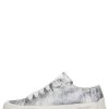 Hot Rock-Chic-Pailletten Turnschuhe Aus Poliertem Leder Und Pailletten Silber