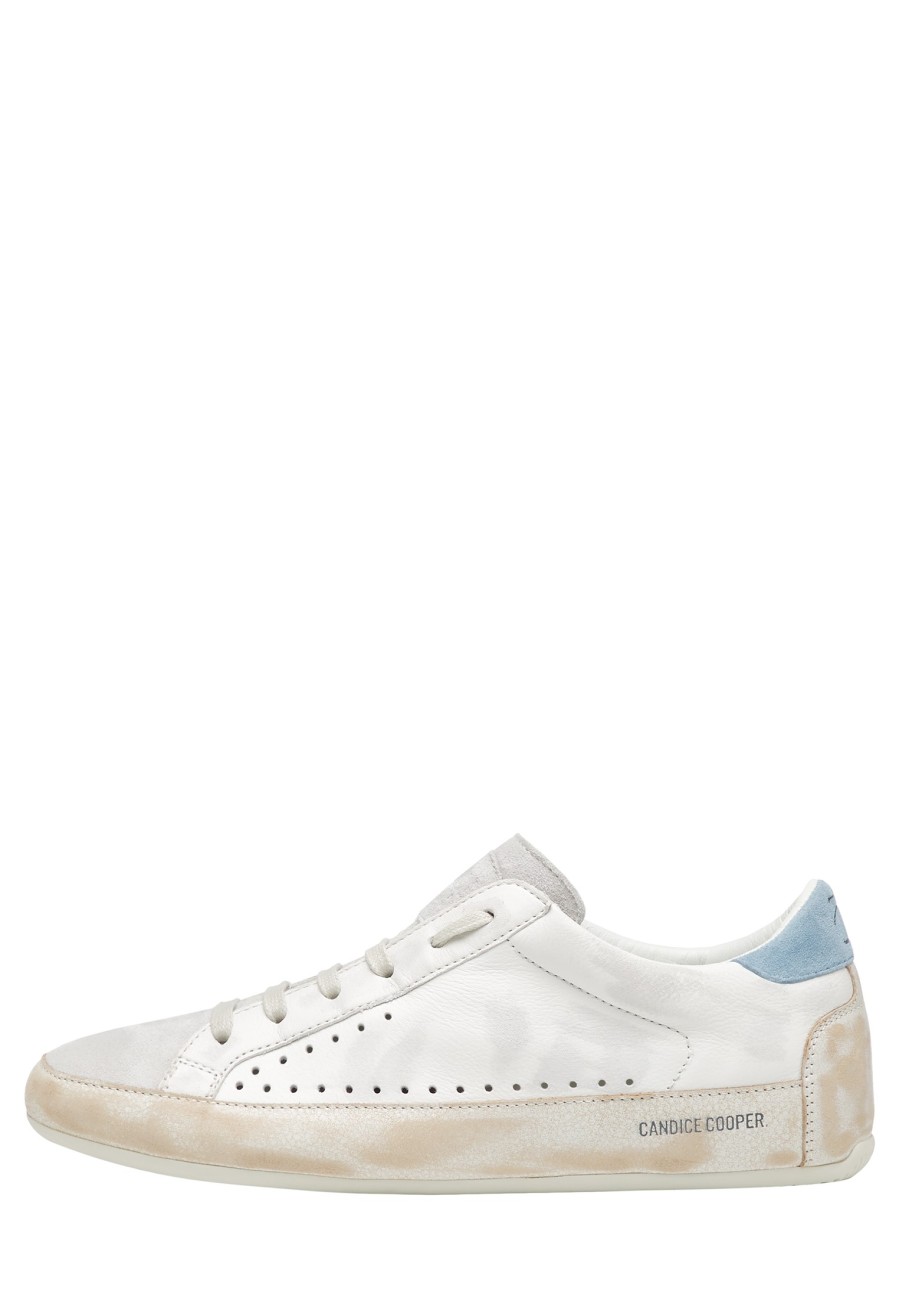 New Dafne Leder- Und Wildleder-Sneaker Weis-Hellblau