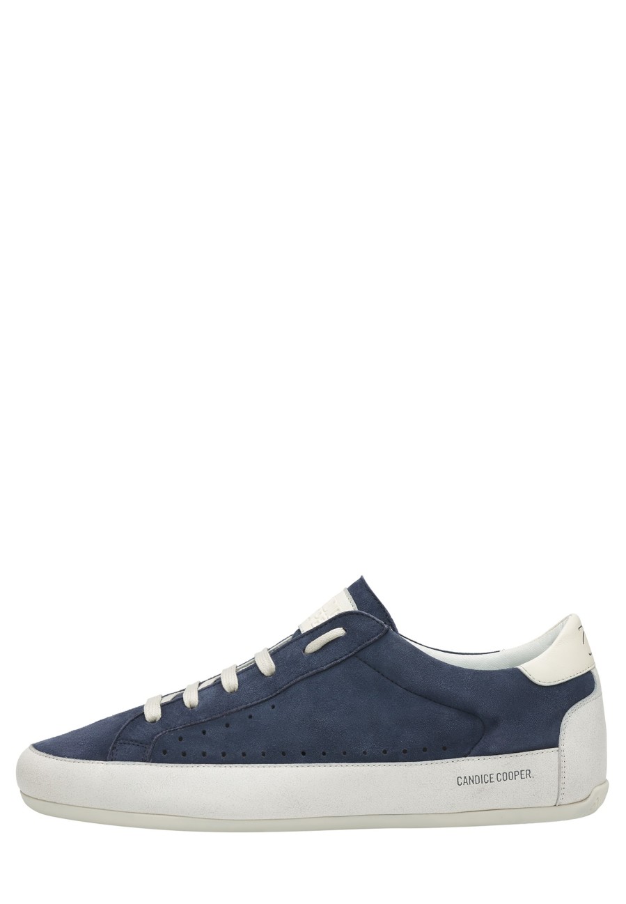 New Danny Leder- Und Wildleder-Sneaker Marineblau