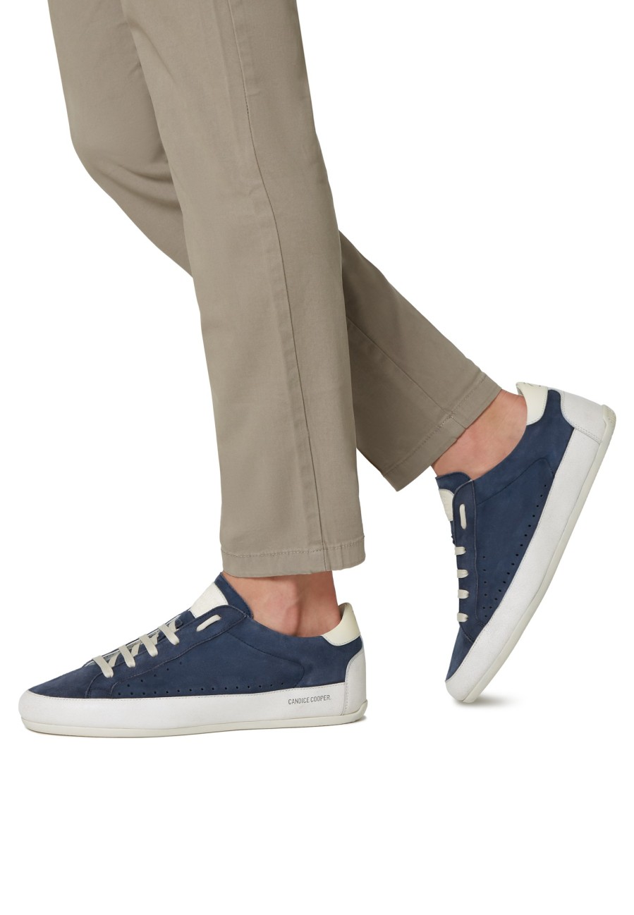 New Danny Leder- Und Wildleder-Sneaker Marineblau