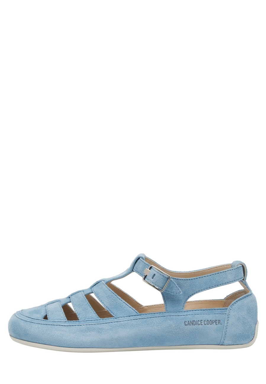 Best Rock T-Bar Wildledersandalen Himmelblau