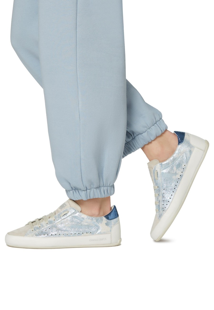 Clearance Dafne Leder- Und Wildleder-Sneaker Weis-Hellblau