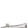 Clearance Ballerinas Aus Silbernem Nappaleder, Silber Candy Bow