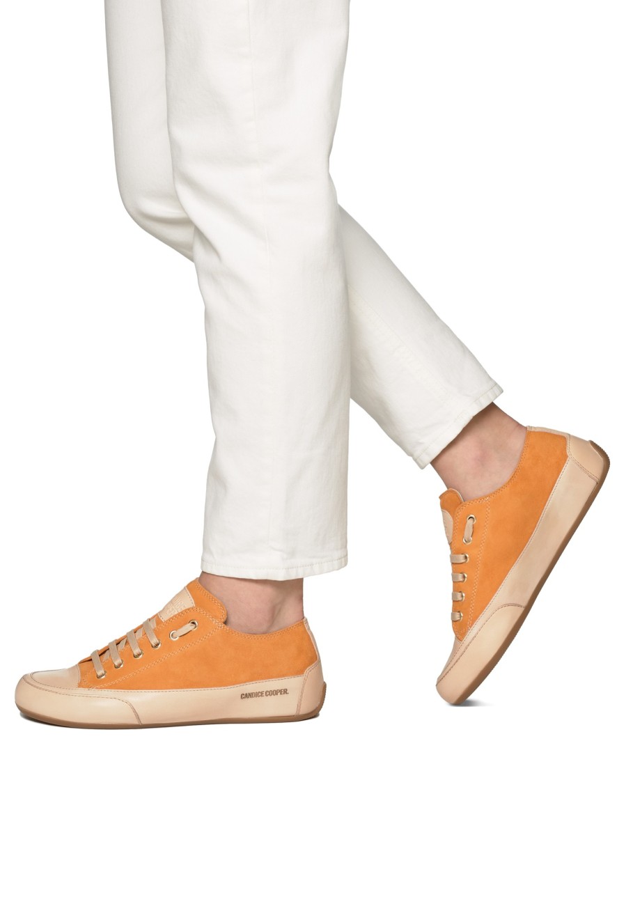 New Sneakers Aus Poliertem Leder Und Wildleder Orange -Rock S